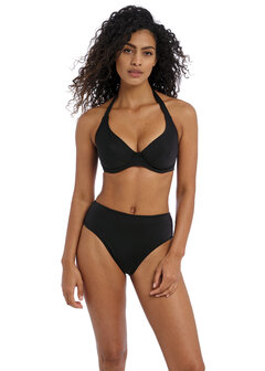 Freya Jewel Cove Hoge Bikinislip - High Waist Bikinislip Effen Zwart