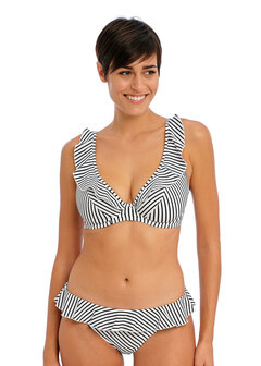 Freya Jewel Cove High Apex Bikinitop Zwart Wit Gestreept 